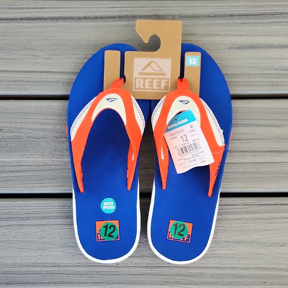 Reef Kids Vibrant Blue and Bright Orange Sandals
